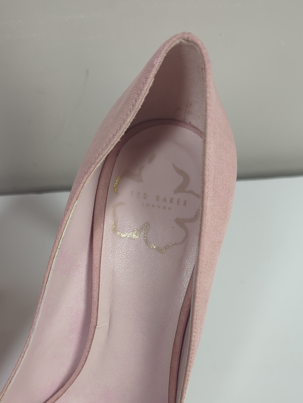 Ted Baker Hyana Pink Bow Pointed-Toe High Heels Canvas 37 - Picture 2 of 10
